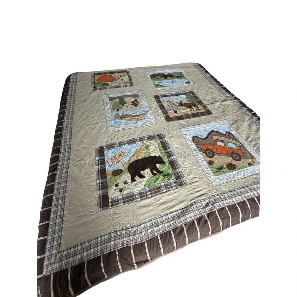 Woolrich‎ Kids Big Bear Camp Campground Quilt Comforter Lodge Twin Cotton Cabin